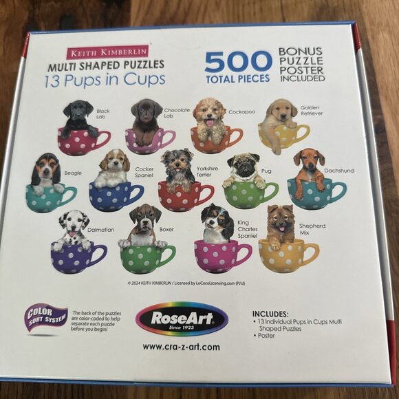 Cra-Z-Art Keith Kimberlin 13 Individual Pups in Cups Mini Shaped Puzzles Poster - Picture 4 of 4